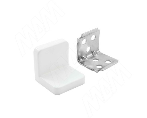 PULSE ANGLE Уголок мебельный с пластиковой накладкой 26х26х28 мм, белый (PLS26X26X28WH)