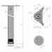 PULSE ШАНХАЙ Опора для стола, D60, H710+25 мм, черный, 4шт. (X4RG 710 BL 4/N)