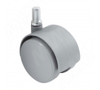 PULSE Опора двухколесная с винтом M10, D50 мм, без стопора, серая (OK-50/2/K/GR),  Мебельное колесо
