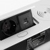 PULSE Выдвижной блок розеток, 265*118 мм, 1 розетка, USB, USB type-C, беспроводная зарядка, серебро (RBS-S-2USB-CW-SL)