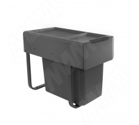 PULSE EASYBOX F30 Корзина встраиваемая для мусора выдвижная с доводчиком и крышкой-полкой, объём 22 (1x22) л, цвет тёмно-серый (EMB301-22DG)