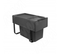 PULSE EASYBOX F30 Корзина встраиваемая для мусора выдвижная с доводчиком и крышкой-полкой, объём 19 (1x19) л, цвет тёмно-серый (EMB301-19DG)