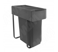 PULSE EASYBOX F30 Корзина встраиваемая для мусора выдвижная с доводчиком и крышкой-полкой, объём 30 (1x30) л, цвет тёмно-серый (EMB301-30DG)