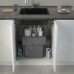 PULSE EASYBOX F40 Корзина встраиваемая для мусора выдвижная с доводчиком и крышкой-полкой, объём 36 (2x18) л, цвет тёмно-серый (EMB402-36DG)