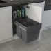 PULSE EASYBOX F45 Корзина встраиваемая для мусора выдвижная с доводчиком и крышкой-полкой, объём 50 (2x25) л, цвет тёмно-серый (EMB452-50DG)