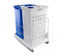 PULSE HAMPER LW45 Корзина для белья выдвижная, 2 емкости (35л+35л), напр.полн.выдв., плавн.закр., цвет белый (LHW452-70WT)