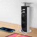PULSE ПОСТ Выдвижной блок розеток, d=60 мм, 3 розетки, 1 USB, 1 USB Type-C, быстрая зарядка, серебро, POST (PO-60-3S1A1C-F-AL)