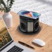 PULSE ПУФФ Выдвижной блок розеток, d=122 мм, 4 розетки, 2 USB, 2 USB Type-C, быстрая зарядка, беспроводная зарядка, черный, PUFF (PU-120-4S2A2C-FW-BL)