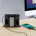 PULSE ПУФФ Выдвижной блок розеток, d=122 мм, 4 розетки, 2 USB, 2 USB Type-C, быстрая зарядка, беспроводная зарядка, черный, PUFF (PU-120-4S2A2C-FW-BL)