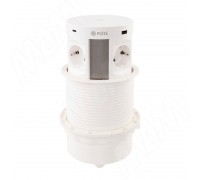 PULSE ПУФФ Выдвижной блок розеток, d=122 мм, 4 розетки, 2 USB, 2 USB Type-C, быстрая зарядка, беспроводная зарядка, белый, PUFF (PU-120-4S2A2C-FW-WH)