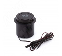 PULSE ПУФФ Выдвижной блок розеток, d=60 мм, 1 USB, 1 USB Type-C, 12V беспроводная зарядка, 15W, черный, PUFF (PU-60-1A1C-W-BL)