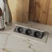 PULSE ПОП-АП Выдвижной блок розеток, 265*118 мм, 3 розетки, серебро, POP-UP (PU-S-3S-AL)
