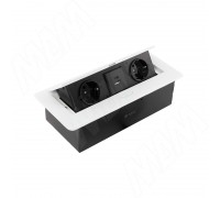 PULSE ПОП-АП Выдвижной блок розеток, 265*118 мм, 2 розетки, 1 USB, 1 USB Type-C, быстрая зарядка, белый, POP-UP (PU-S-2S1A1C-F-WH)
