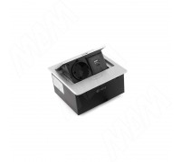 PULSE ПОП-АП Выдвижной блок розеток, 137*134 мм, 1 розетка, 1 USB, 1 USB Type-C, серебро, POP-UP (PU-S-1S1A-AL)