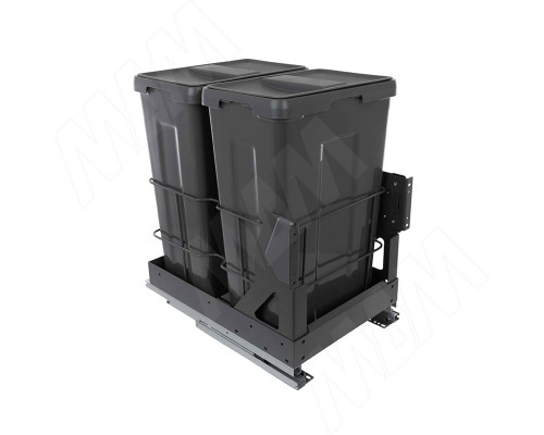 PULSE MOVEBOX F40 Система сортировки и хранения, платформа, 2 емкости (2x21), креп. фасада, полн.выдв., плавн.закр., графит (WRB402-42DGHFS)