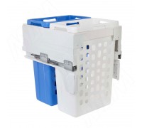 PULSE HAMPER LM45 Корзина для белья выдвижная, 2 емкости (35л+35л), напр.полн.выдв., плавн.закр., цвет белый (LHM452-70WT)
