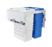 PULSE HAMPER LM60 Корзина для белья выдвижная, 2 емкости (35л+35л), напр.полн.выдв., плавн.закр., цвет белый (LHM602-70WT)