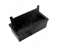 PULSE ФЛИП Блок розеток с откидной крышкой, 265*129 мм, 3 розетки, 1 USB, 1 USB Type-C, быстрая зарядка, черный, FLIP (FU-S-3S1A1C-F-BL)