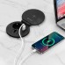 PULSE ФЛИП Блок розеток с откидной крышкой,  d=105 мм, 1 розетка, 1 USB, 1 USB Type-C,  быстрая зарядка, беспроводная зарядка, черный, FLIP (FU-80-1S1A1C-FWH-BL)