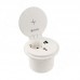 PULSE ФЛИП Блок розеток с откидной крышкой,  d=105 мм, 1 розетка, 1 USB, 1 USB Type-C,  быстрая зарядка, беспроводная зарядка, белый, FLIP (FU-80-1S1A1C-FWH-WH)