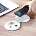 PULSE ФЛИП Блок розеток с откидной крышкой,  d=105 мм, 1 розетка, 1 USB, 1 USB Type-C,  быстрая зарядка, беспроводная зарядка, белый, FLIP (FU-80-1S1A1C-FWH-WH)