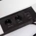 PULSE ФЛИП Блок розеток с откидной крышкой, 285*103 мм, 2 розетки, 1 USB, 1 USB Type-C, быстрая зарядка, серебро, FLIP (FU-S-2S1A1C-F-AL)