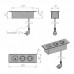 PULSE ДЕСК Открытый блок розеток, 254*80 мм, 2 розетки, 1 USB, 1 USB Type-C, быстрая зарядка, серебро, DESK (DS-S-2S1A1C-F-AL)