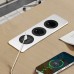 PULSE ДЕСК Открытый блок розеток, 254*80 мм, 2 розетки, 1 USB, 1 USB Type-C, быстрая зарядка, серебро, DESK (DS-S-2S1A1C-F-AL)