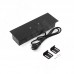 PULSE СЛАЙД Блок розеток с раздвижными крышками, 280х72 мм, 3 розетки, 1 USB, 1 USB Type-C, быстрая зарядка, черный, SLIDE (SLS-S-3S1A1C-F2-BL)