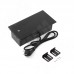 PULSE СЛАЙД Блок розеток со сдвижной крышкой, 190*100 мм, 2 розетки, 1 USB, 1 USB Type-C, быстрая зарядка, черный, SLIDE (SLS-S-2S1A1C-F-BL)