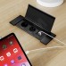 PULSE ФЛИП Блок розеток с откидной крышкой, 280*103 мм, 2 розетки, 1 USB, 1 USB Type-C, быстрая зарядка, черный, FLIP (FU-S-2S1A1C-F-BL)