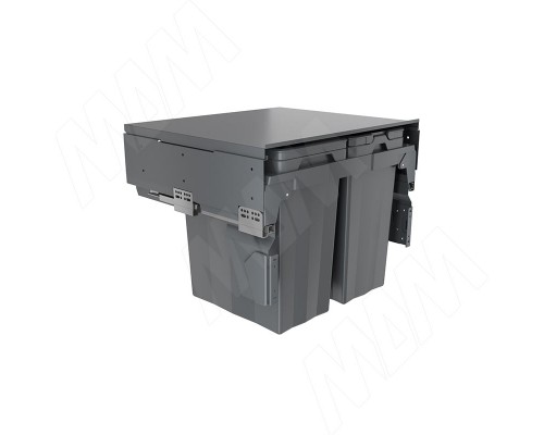PULSE PROBOX F60 Система сортировки и хранения, 3 емкости 54л(2x13+1x28), креп. фасада, полн.выдв., плавн.закр., крышка-полка, графит (MBN603-54DGMID)