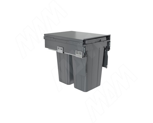 PULSE PROBOX LT F40 Система сортировки и хранения, 2 емкости (2x18), креп. фасада, полн.выдв., плавн.закр., графит (BRD402-36DG)