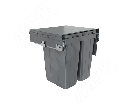 PULSE PROBOX LT F60 Система сортировки и хранения, 2 емкости (2x35), креп. фасада, полн.выдв., плавн.закр., цвет графит (BRD602-70HDG)
