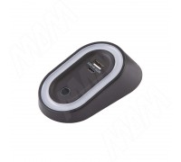 PULSE АУРА Светильник овальный с выключателем на взмах, диммируемый, USB, 12V, 2,5W, черный, AURA (AU12-MSUSB-BL-NW3)