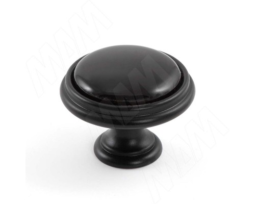 Giusti Ручка-кнопка D35мм черный матовый/керамика черная глянец (WPO.P77.07.00.N4G)