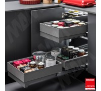 Vibo LAMINA Угловой механизм FLYBOX, 2 уровня, 4ре корзины, плавн.закр, универсальный, графит, комплект (FLYB45LGMNP)