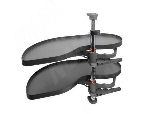 Vibo FLY MOON 3.0 LAMINA, механизм угловой пов., 2 полки, сплошной борт, с доводчиком, графит, левый (FLY3STM2SXVGFSE1)