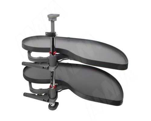 Vibo FLY MOON 3.0 LAMINA, механизм угловой пов., 2 полки, сплошной борт, с доводчиком, графит, правый (FLY3STM2DXVGFSE1)