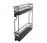 Vibo GALAXY Двухуровневая корзина 150 мм, эллипт. прут, противоск., с компл. креплений, с боковым крепл. лев., направл. плавн. закр. Nova Pro, графит (ELQGM152SXPRPOMASVGF)