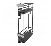 Vibo GALAXY Двухуровневая корзина в верхн. яр. 150 мм (бутылочница), бок. крепл. лев., направл. плавн. закр. Nova Pro, графит (EPQGM152SXPRPOMASVGF)