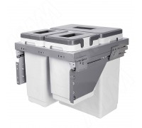 Vibo GLOBE 45. Система сортировки и хранения, 3 емк.: 30л+10л+9л, креп. фасада, полн.выдв., плавн.закр., напр. Nova Pro (PGTM453MG)