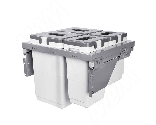 Vibo GLOBE 60. Система сортировки и хранения, 4 емк.: 20л+20л+10л+9л, креп. фасада, полн.выдв., плавн.закр., напр. Nova Pro (PGTM604MG)