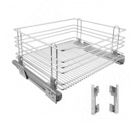 Vibo ROUND Корзина 600 мм, H 240 мм, с боковым креплением, креп. фасадов, направляющие Nova Pro (CCATGMSL260PACSI)
