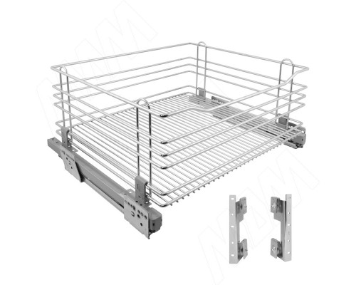 Vibo ROUND Корзина 600 мм, H 240 мм, с боковым креплением, креп. фасадов, направляющие Nova Pro (CCATGMSL260PACSI)