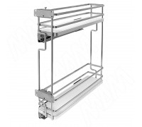 Vibo GALAXY Двухуровневая корзина 150 мм (бутылочница), эллипт. прут, противоск., с компл. креплений, с боковым крепл. лев., направл. Nova Pro (ELQGMSL152SXPRPOMBAS)