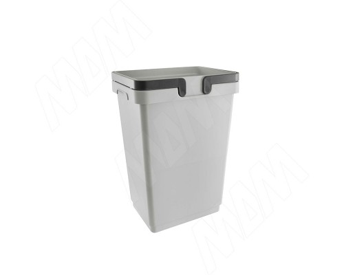 Vibo SINGLE M Ведро с ручками, пластик, объем 20л, H=430мм, цвет серый (ME20G)