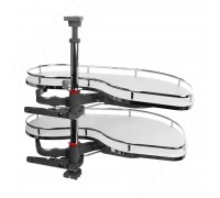 Vibo FLY MOON 3.0 GALAXY BC, механизм угловой пов., 2 полки, эллипт. прут., противоск. покр., с доводчиком, белый+хром, правый (FLY3STM245DXM2POR120ASBC)
