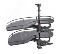 Vibo FLY MOON 3.0 GALAXY VGF, механизм угловой пов., 2 полки, эллипт.прут., противоск. покр., с доводчиком, графит, левый (FLY3STM245SXM2POR120ASVGF)