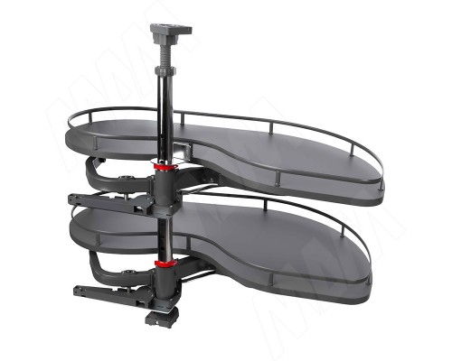 Vibo FLY MOON 3.0 GALAXY VGF, механизм угловой пов., 2 полки, эллипт. прут., противоск. покр., с доводчиком, графит, правый (FLY3STM245DXM2POR120ASVGF)